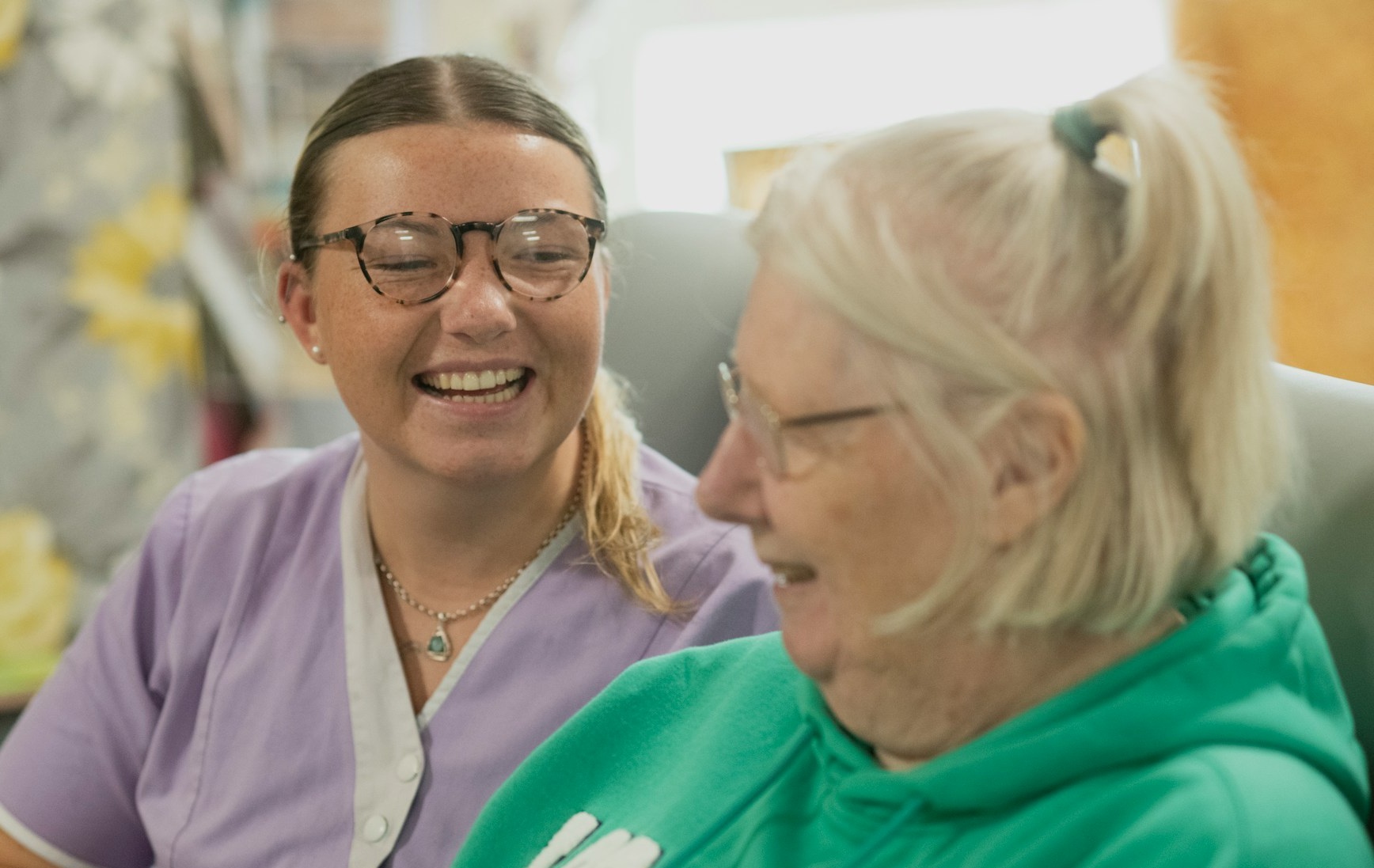 Caregiver with older adult